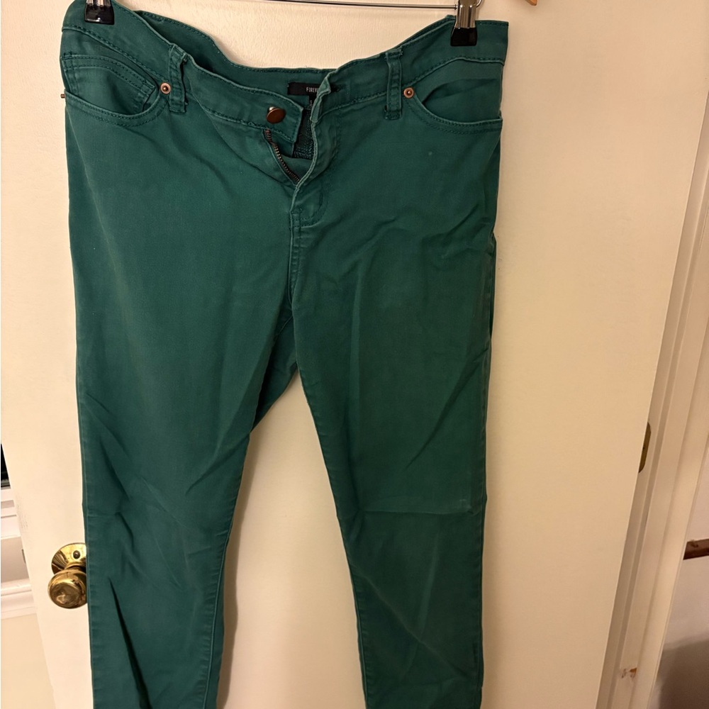 Forever 21 Green Skinny Jeans Size 30